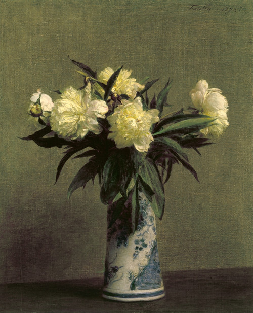 Fantin-Latour: Peonies, 1872. /Npeonies In A Blue And White Vase. Oil On Canvas By Henri Fantin-Latour, 1872. Poster Print by Granger Collection - Item # VARGRC0104934