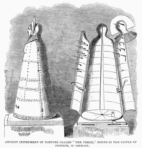 The Iron Virgin. /Nthe Iron Virgin, A Medieval Execution Device For Heretics, Found In The Castle Of Feistritz, Austria. Wood Engraving, English, 1860. Poster Print by Granger Collection - Item # VARGRC0268375