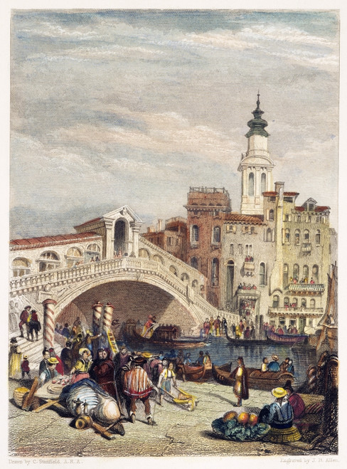Venice: Rialto, 1833. /Na View Of The Rialto, Venice: Steel Engraving, English, 1833. Poster Print by Granger Collection - Item # VARGRC0045591
