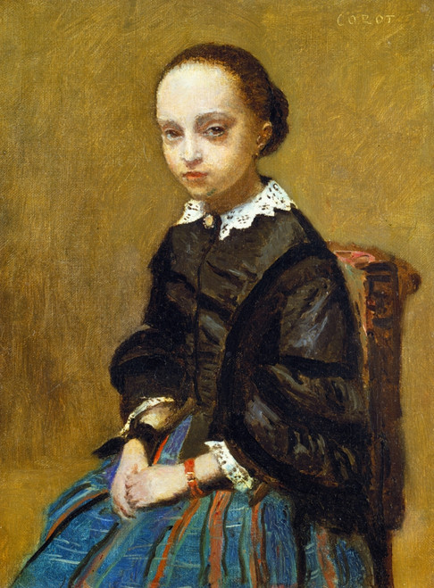 Corot: Girl, C1860. /Nportrait Of A Girl. Oil On Canvas By Jean-Baptiste Camille Corot, C1860. Poster Print by Granger Collection - Item # VARGRC0104907