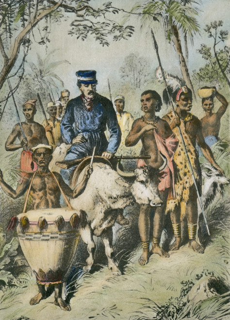 David Livingstone (1813-1873). /Nscottish Missionary And Explorer. Livingstone On His Ox Sinbad During His Great Journey Across The Width Of Africa, 1853-56. Lithograph, C1875. Poster Print by Granger Collection - Item # VARGRC0068015