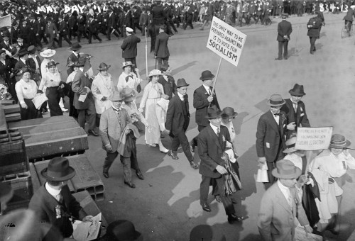 May Day Parade, 1916. /Nwomen And Men Marching At The May Day Parade As One Man Holds A Sign Promoting Socialism In New York City. Photograph, 1916. Poster Print by Granger Collection - Item # VARGRC0130974