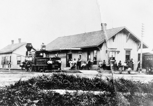 Kansas: Railroad Station. /Nthe Railway Station And Yard Office At Newton, Kansas, In 1871. Poster Print by Granger Collection - Item # VARGRC0002811
