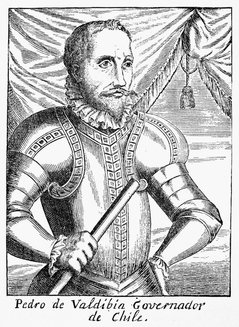 Pedro De Valdivia /N(C1500-1553). Spanish Soldier; Conqueror Of Chile. Line Engraving, Spanish, 1728. Poster Print by Granger Collection - Item # VARGRC0028845