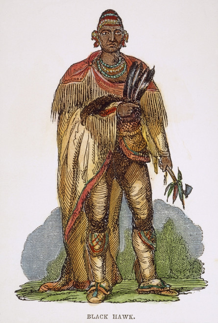 Black Hawk (1767-1838). /Nnative American Sauk Leader. Wood Engraving, 19Th Century. Poster Print by Granger Collection - Item # VARGRC0054665
