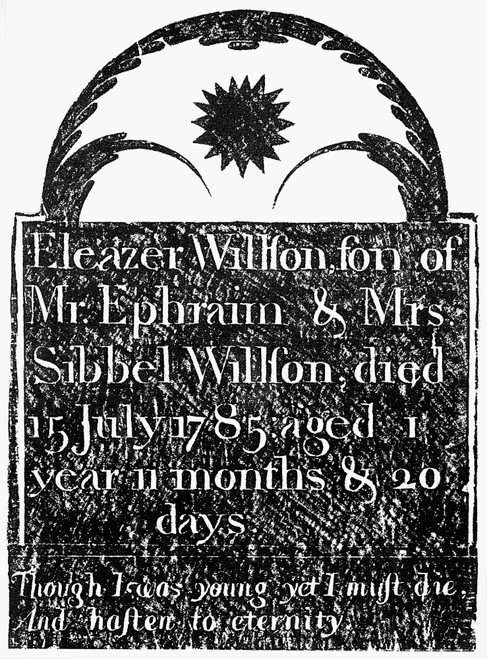 Gravestone: 18Th Century. /Nrubbing From An 18Th Century New England Gravestone. Poster Print by Granger Collection - Item # VARGRC0077633