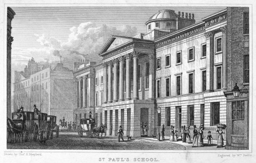 St. Paul'S School, 1827. /Nst. Paul'S School, Established 1509 At London, England, Depicted Here At Cheapside, 1827. Contemporary Steel Engraving. Poster Print by Granger Collection - Item # VARGRC0092774