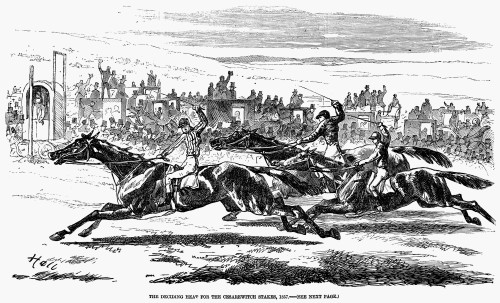 Horse Racing, 1857. /N'The Deciding Heat For The Cesarewitch Stakes, 1857.' Wood Engraving, English. Poster Print by Granger Collection - Item # VARGRC0080106