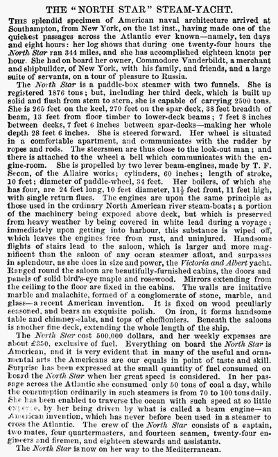 Vanderbilt: Steam Yacht. /Nan Account Of Cornelius Vanderbilt'S Paddle-Box Steam Yacht As It Appeared In An English Newspaper Of 1853. Poster Print by Granger Collection - Item # VARGRC0071566