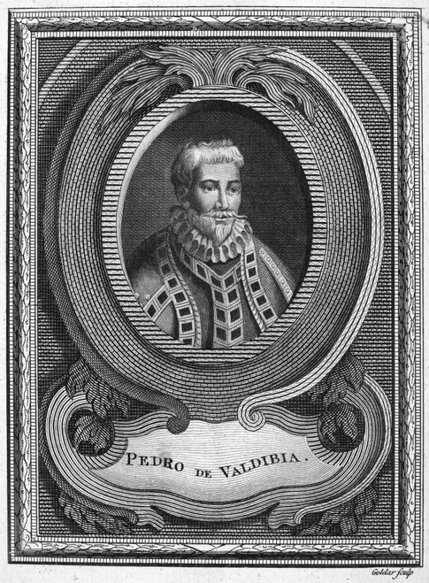 Pedro De Valdivia /N(C1500-1553). Spanish Conqueror Of Chile. Copper Engraving, 18Th Century. Poster Print by Granger Collection - Item # VARGRC0028956