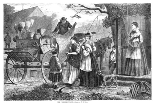 Peddler, 1868. /N'The Peddler'S Wagon.' Wood Engraving, American, After A Drawing By C.G. Bush, 1868. Poster Print by Granger Collection - Item # VARGRC0355273