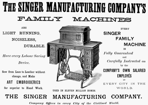 Singer Sewing Machines. /Nvarious Models Of Singer Sewing Machines, Mid  19Th Century. Line Engraving. Poster Print by Granger Collection - Item #  VARGRC0097647 - Posterazzi