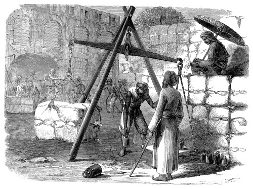 Textile Manufacture, 1862. /N'Weighing Cotton At Bombay For The English Market.' Cotton Manufacture, India. Wood Engraving, English, 1862. Poster Print by Granger Collection - Item # VARGRC0051196