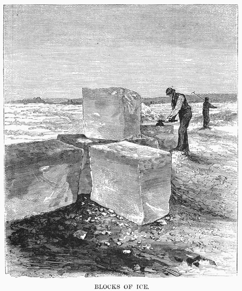 Cutting Ice, 1870. /Nblocks Of Ice For Refrigertion, Cut On A Lake In Minnesota. Wood Engraving, American, 1870. Poster Print by Granger Collection - Item # VARGRC0097009