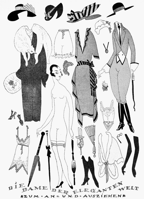German Fashion, 1921. /N'The Elegant Woman, For Dressing And Undressing.' Illustration, 1921, By Karl Arnold For The German Journal, 'Der Simplicissimus.' Poster Print by Granger Collection - Item # VARGRC0002064