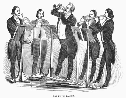 Distin Family, 1844. /Nthe Distin Family Brass Quintet. Wood Engraving, English, 1844. Poster Print by Granger Collection - Item # VARGRC0034716