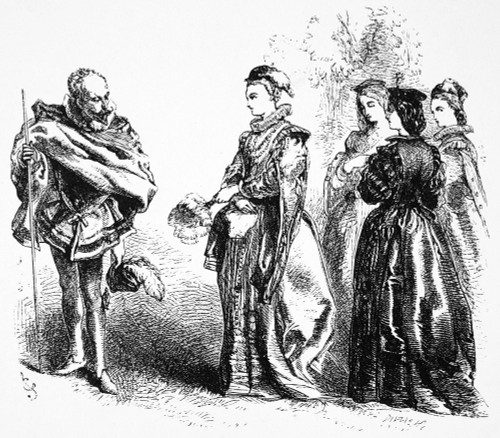 Love'S Labour'S Lost. /Nthe Princess Of France And Her Three Ladies (Act Ii, Scene I) From William Shakespeare'S 'Love'S Labour'S Lost.' Wood Engraving, 1881, After Sir John Gilbert. Poster Print by Granger Collection - Item # VARGRC0052590