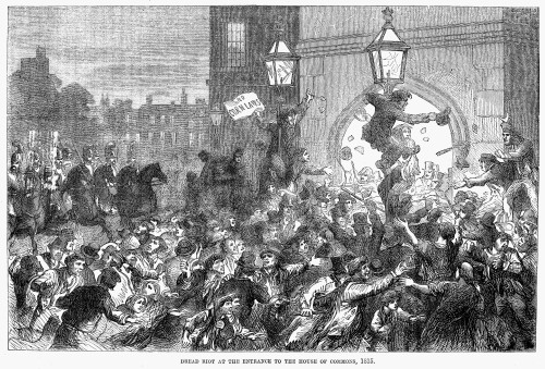 Anti-Corn Law Riot, 1815. /Nanti-Corn Law Riot At The House Of Commons In London, England, 1815. Wood Engraving, English, 19Th Century. Poster Print by Granger Collection - Item # VARGRC0030462