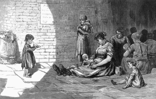 New York: Poverty, 1887. /Nan Alley Off Mulberry Street In Manhattan During A Hot Summer Day. Engraving After A Sketch By The Board Of Health, 1887. Poster Print by Granger Collection - Item # VARGRC0355031