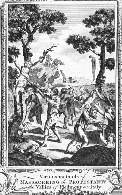 Foxe: Book Of Martyrs. /Nmassacre Of The Protestants In Italy. Line Engraving From A Late 18Th Century English Edition Of John Foxe'S 'The Book Of Martyrs.' Poster Print by Granger Collection - Item # VARGRC0078510