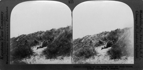 World War I: Belgium, C1915. /Nbritish Soldiers Creeping Over Sand Dunes During World War I. Stereograph, C1915. Poster Print by Granger Collection - Item # VARGRC0325447