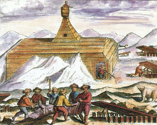 Barents Expedition Wintering in Arctic, 1596 Poster Print by Science Source - Item # VARSCIBX1007