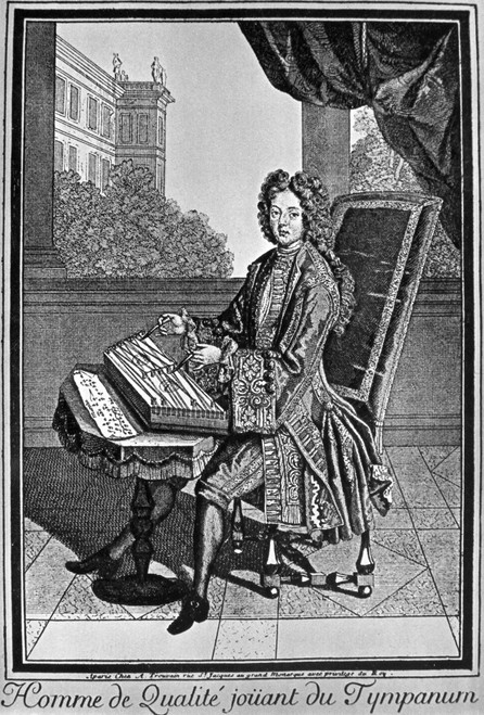 Dulcimer, C1600. /Nfrench Depiction Of A Dulcimer Being Played. Engraving, 17Th Century. Poster Print by Granger Collection - Item # VARGRC0059162