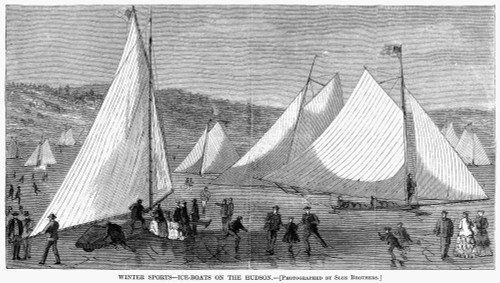 Hudson River: Iceboats. /Niceboats On The Hudson River, New York. Wood Engraving, 1869. Poster Print by Granger Collection - Item # VARGRC0098017