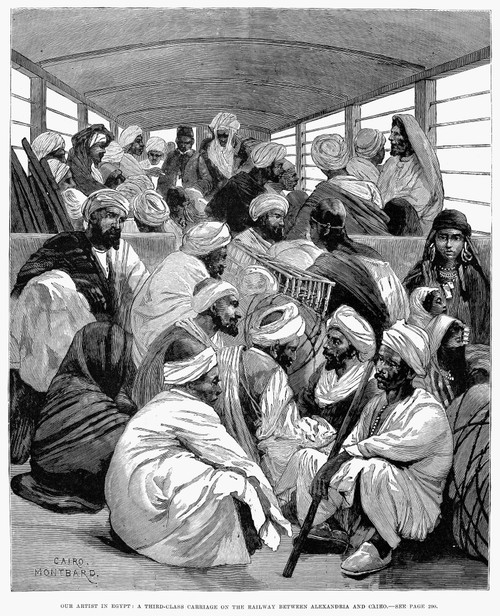 Railroad: Egypt, 1882. /Nthird-Class Carriage On The Railway Between Alexandria And Cairo. Wood Engraving, English, 1882. Poster Print by Granger Collection - Item # VARGRC0043133