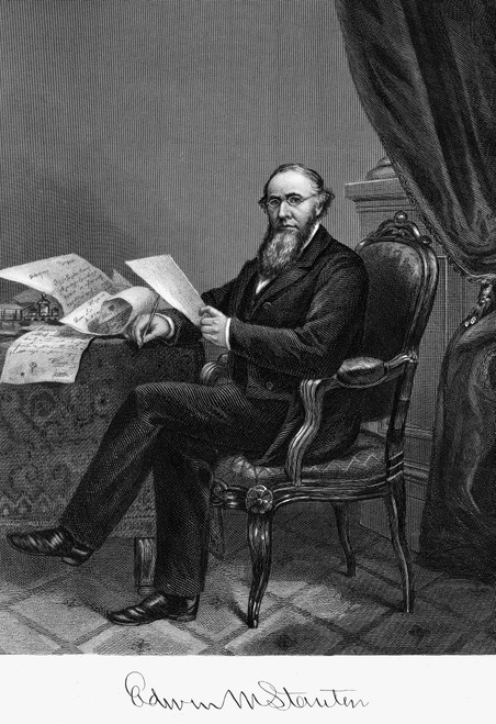 Edwin Stanton (1814-1869). /Namerican Lawyer And Statesman. Steel Engraving, 1865, After A Painting By Thomas Nast. Poster Print by Granger Collection - Item # VARGRC0017171