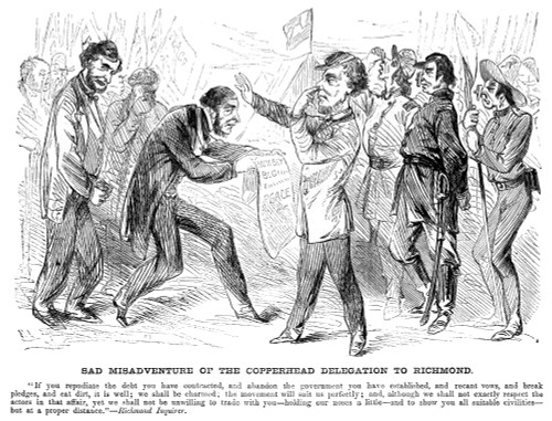 Civil War: Copperhead, 1863. /Na Northern American Newspaper Cartoon Of 1863 Satirizing The Cool Reception Of Copperhead Leaders At The Capitol Of The Confederacy. Poster Print by Granger Collection - Item # VARGRC0059401