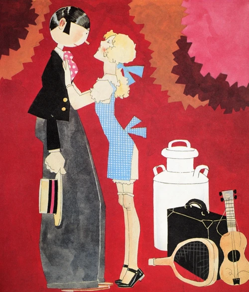 John Held, Jr. Cartoon. /N'The Girl He Left Behind.' Watercolor, 1920S, By John Held, Jr. (1889-1958), American Cartoonist. Poster Print by Granger Collection - Item # VARGRC0068769