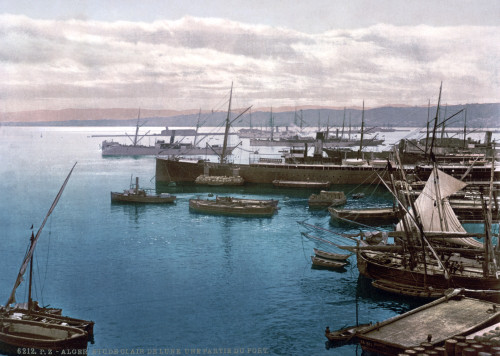 Algeria: Algiers, C1899. /Nthe Harbor At Algiers By Moonlight. Photochrome, C1899. Poster Print by Granger Collection - Item # VARGRC0168560