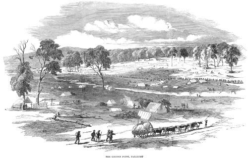 Australian Gold Rush, 1852. /Nthe Golden Point At Ballarat, Australia, During The Gold Rush. Wood Engraving From An English Newspaper Of 1852. Poster Print by Granger Collection - Item # VARGRC0005204