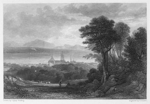 Switzerland: Lausanne. /Nview Of The City Of Lausanne And Lake Geneva, With The French Alps In The Distance. Steel Engraving, English, 1832. Poster Print by Granger Collection - Item # VARGRC0095311