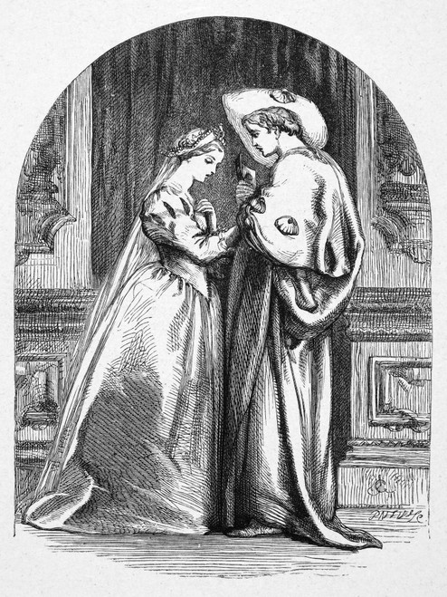 Romeo And Juliet. /Nact I, Scene V Of William Shakespeare'S 'Romeo And Juliet.' Wood Engraving, English, C1880. Poster Print by Granger Collection - Item # VARGRC0034527
