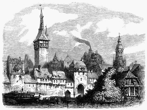 Germany: W_Rzburg. /Na View Of W�rzburg, Germany. Wood Engraving, American, 1870. Poster Print by Granger Collection - Item # VARGRC0094001