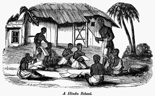 Hindu School, C1850. /Na Typical School In The Hindu World. Wood Engraving, Mid-19Th Century. Poster Print by Granger Collection - Item # VARGRC0093228