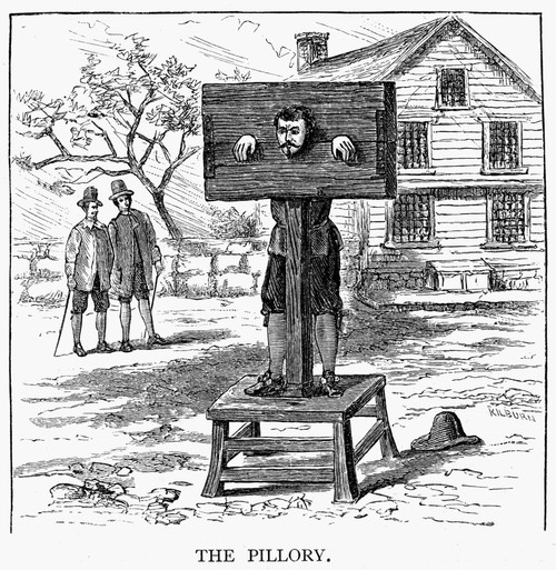 Colonial Pillory. /Nthe Pillory As Used For Punishment In Colonial America. Wood Engraving, 19Th Century. Poster Print by Granger Collection - Item # VARGRC0014163