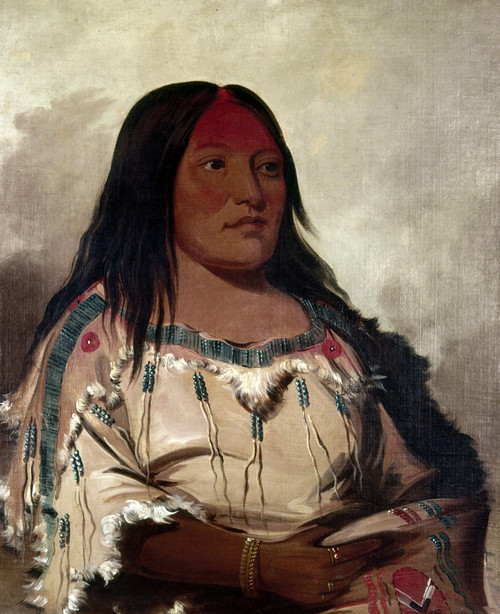 Catlin: Crystal Stone, 1832. /Neeh-Nis-Kim, Crystal Stone, Wife Of The Chief Buffalo Bull'S Back Fat, Blackfoot Tribe. Oil On Canvas By George Catlin, C1832. Poster Print by Granger Collection - Item # VARGRC0102851