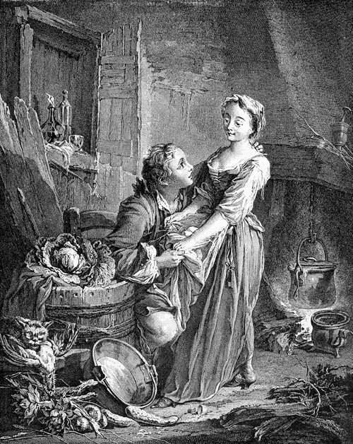 France: Daily Life. /N'La Belle Cuisini_Re.' Etching After Francis Boucher (1703-1770). Poster Print by Granger Collection - Item # VARGRC0076928