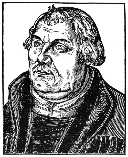 Martin Luther (1483-1546). /Ngerman Religious Reformer. Woodcut After Lukas Cranach The Elder, Given As Baptismal Token Before And After Luther'S Death. Poster Print by Granger Collection - Item # VARGRC0006343