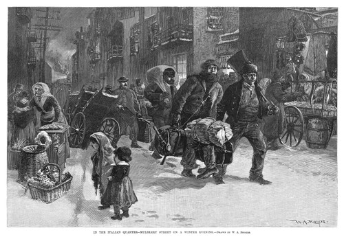 New York: Little Italy. /Nmulberry Street In Little Italy On A Winter Evening. Engraving After A Drawing By W.A. Rogers, 1890. Poster Print by Granger Collection - Item # VARGRC0370075