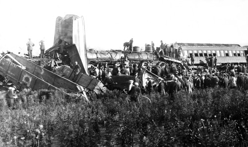 Railroad Collision. /Nstill From The Motion Picture 'The Valley Of Lost Hope,' 1915. Poster Print by Granger Collection - Item # VARGRC0057242