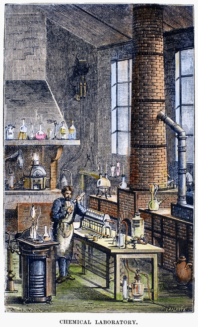 Chemical Laboratory, 1873. /Nline Engraving, American, 1873. Poster Print by Granger Collection - Item # VARGRC0091108