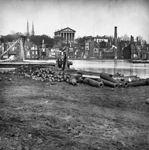 Civil War: Richmond, 1865. /Nview Of The Burned District Along The Waterfront And The Capitol Across The Canal Basin In Richmond, Virginia Following The American Civil War. Photograph, 1865. Poster Print by Granger Collection - Item # VARGRC0002154