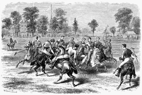 New York: Polo Club, 1876. /Na Game In Progress At The Jerome Park Grounds Of The Polo Club Of New York In 1876. Contemporary Line Engraving. Poster Print by Granger Collection - Item # VARGRC0016105