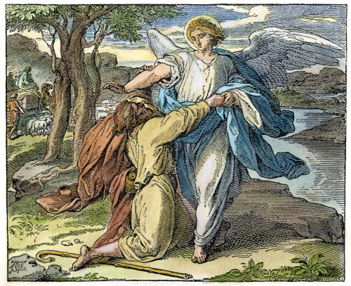 Jacob Wrestling Angel. /Nwood Engraving, 19Th Century. Poster Print by Granger Collection - Item # VARGRC0046283 Jacob Wrestling Angel. /Nwood Engraving, 19Th Century. Poster Print by Granger Collection - Item # VARGRC0046283
