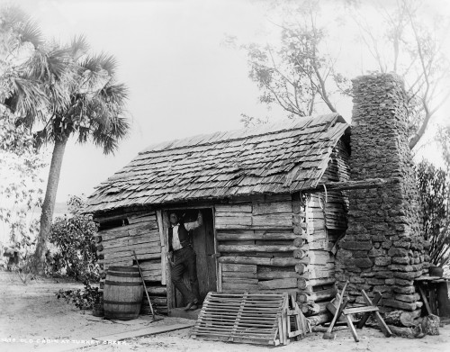 Florida: Log Cabin. /Nan African American Man Standing In The Doorway Of A Log Cabin In Turket Creek, Florida. Photograph, C1880-1899. Poster Print by Granger Collection - Item # VARGRC0124316