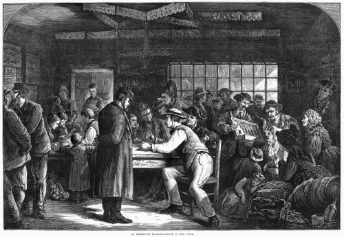 New York: Immigrants, 1870. /Ninterior Of An Immigrant Boarding House In New York City. Engraving, American, 1873. Poster Print by Granger Collection - Item # VARGRC0355029